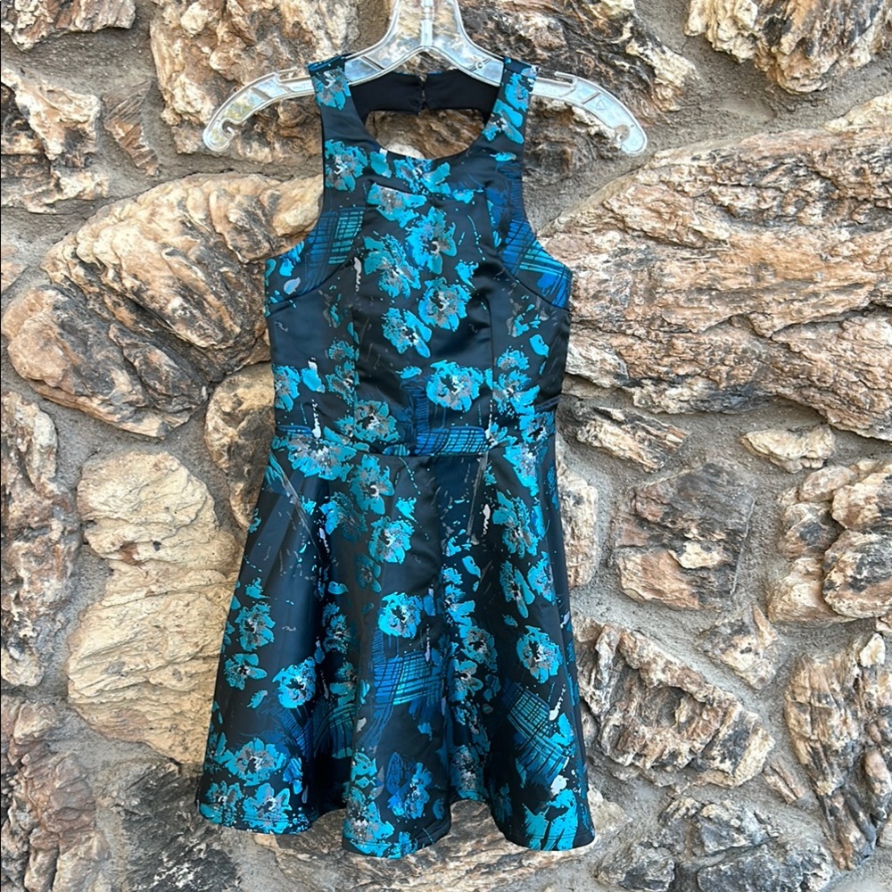 Girls Miss Behave Dress Cut Out Halter with Round Skirt